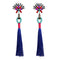 Sector Shape Crystal Tassel Drop Earrings - 7 Colors - [neshe.in]