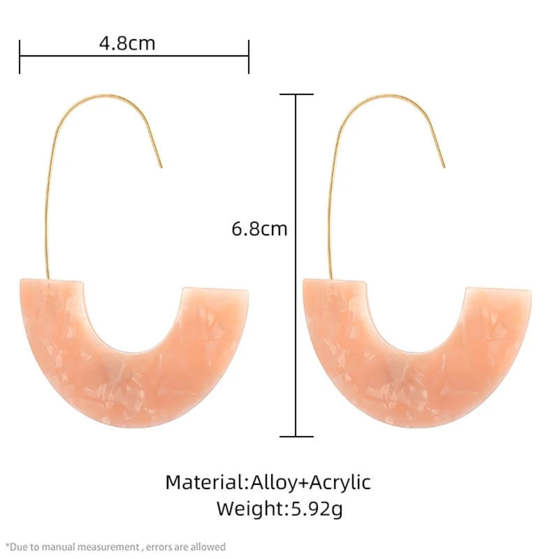 Acrylic Pink Hoop Earring