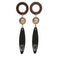 Ethnic Style Wood Tassel Circle Drop Earrings - 2 Colors (Green & Black) - [neshe.in]
