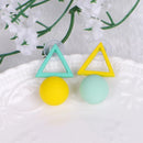 Geometric Acrylic Colorful Stud Earring - 3 Styles