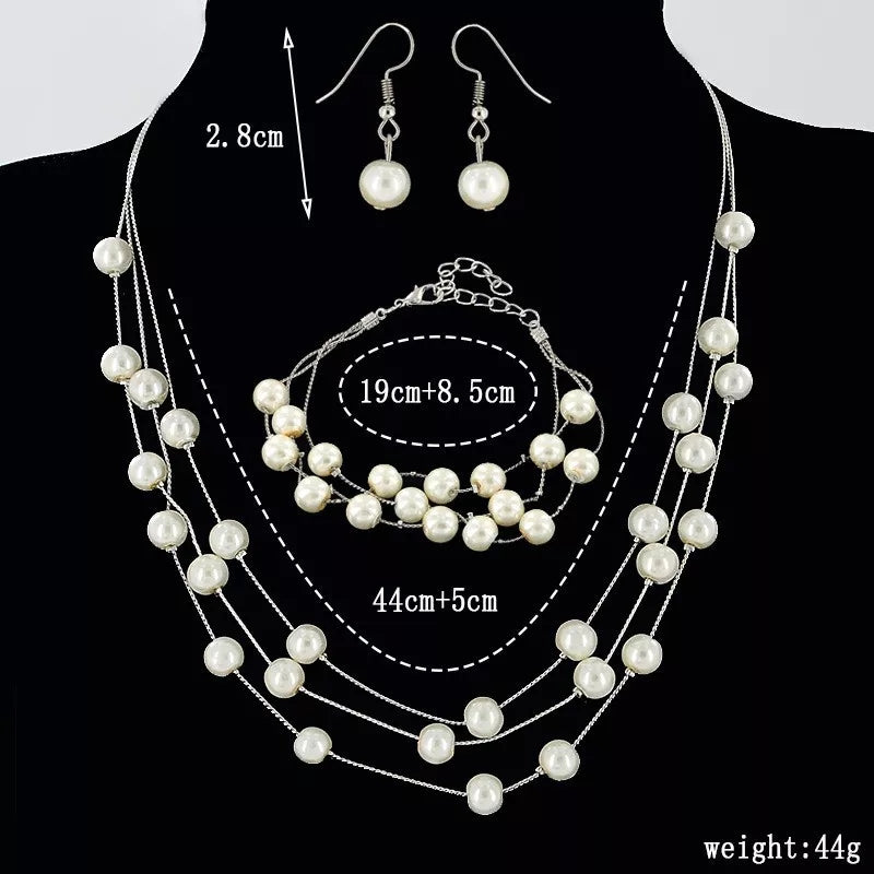 Buy Sri Jagdamba Pearls Single Line Graded Pearl Necklace Set online