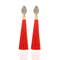 Rhinestone Water Droplets Alloy Tassel Long Big Earrings - 2 Classic Colors - Red & Blue - [neshe.in]