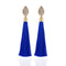 Rhinestone Water Droplets Alloy Tassel Long Big Earrings - 2 Classic Colors - Red & Blue - [neshe.in]