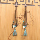 Bohemian Ethnic Handmade Long Tassel Dangle Drop Earrings