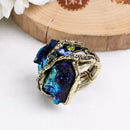 Adjustable Blue Stone Cocktail Ring