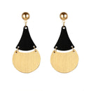 Gold Silver Color Brushed Metal Dangle Earring - [neshe.in]