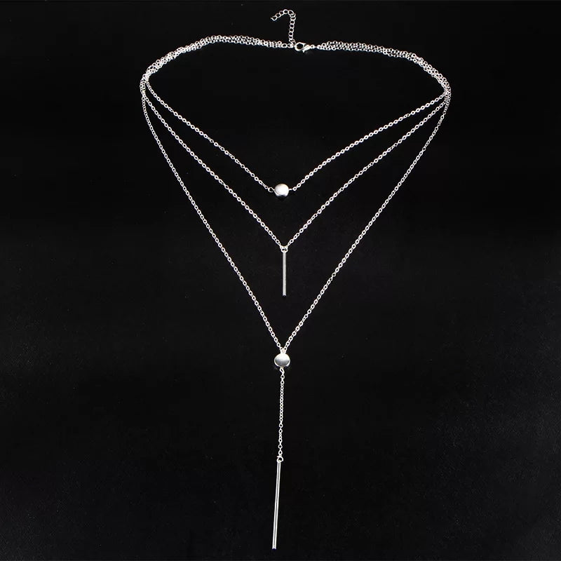 Multilayer Tassel Pendant Charm Necklace - 2 Colors - [neshe.in]