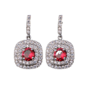 Geometric Square CZ Crystal Drop Earrings - 4 Colors
