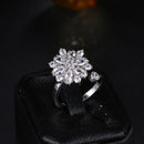 CZ Crystal Platinum Plated Open Ring - [neshe.in]
