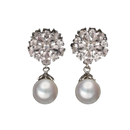 Pearl Drop CZ Crystal Drop Earrings