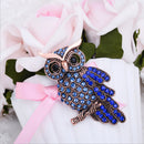 Retro Crystal Owl Brooch for Suit Dresses Sarees Clothing - 2 Colors - [neshe.in]