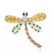 Cute Insect  Dragonfly Rhinestone  Brooch Pin -  Yellow wings