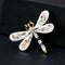 Cute White Insect  Dragonfly Rhinestone Brooch Pin