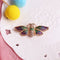 Colorful Moth Shaped Rhinestone Brooch