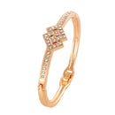 Square Geometric Design Golden Crystal Cuff Bangle Bracelet - [neshe.in]
