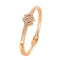 Square Geometric Design Golden Crystal Cuff Bangle Bracelet - [neshe.in]