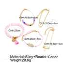 Boho Vintage Pink Beach Rope Tassel Chain Bracelets - [neshe.in]