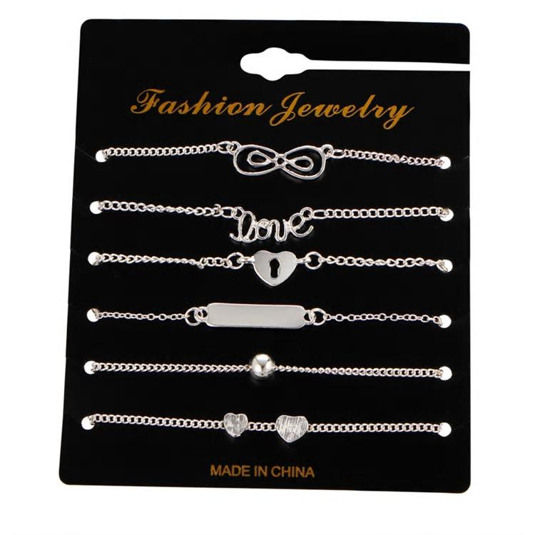 Vintage Infinity Charm with 6  Bracelets & Bangle -2 Color - [neshe.in]