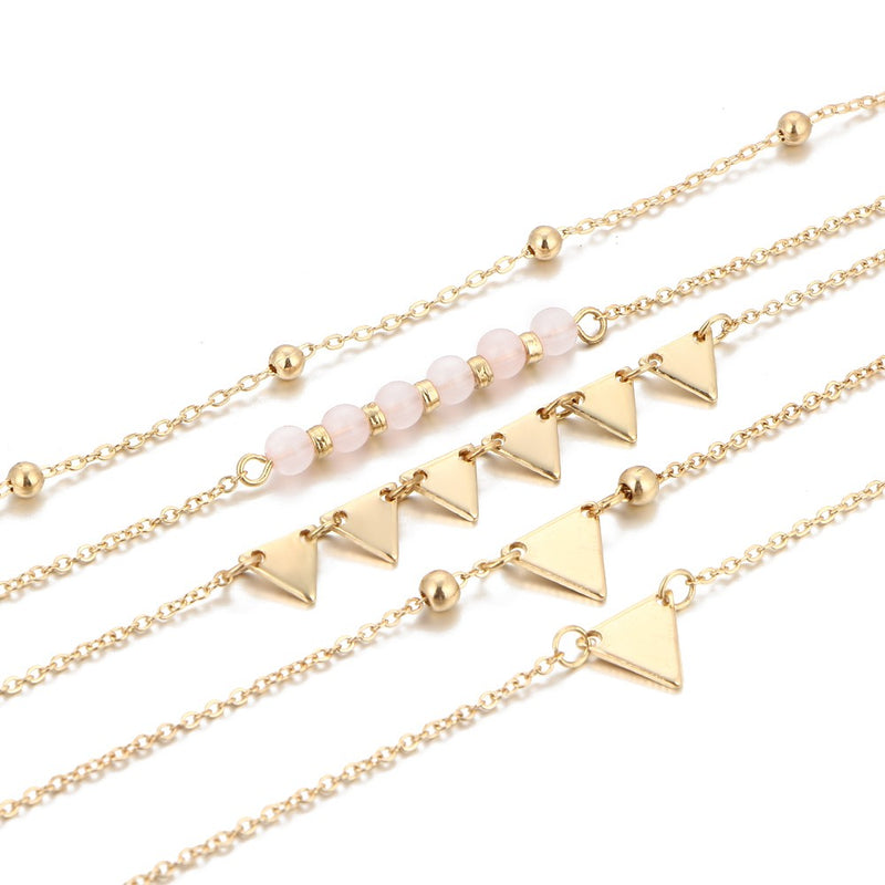 Triangle Bracelet Stone Bracelets Gold Color For V day - [neshe.in]