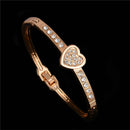 Crystal Heart Golden Bangle Bracelet - [neshe.in]