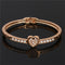 Crystal Heart Golden Bangle Bracelet - [neshe.in]