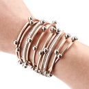 Multilayer  Leather Charm Bracelets with balls - 2 Color - [neshe.in]