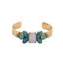 Vintage Colorful Stones Cuff Style Bangle Bracelet - [neshe.in]