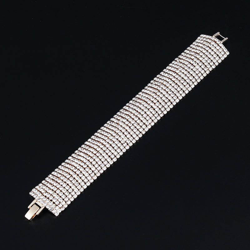 Luxury Wide Crystal Layered Delicate Design Bracelet - [neshe.in]