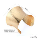 Golden Open Textured Punk Style Statement Bracelet for Party (Adjustable) - [neshe.in]