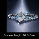 Light blue Crystal Round chain Bracelets Bangles. - [neshe.in]