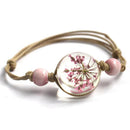 Glass Ball with Dry Flower Bracelet - 3 Colors (Adjustable) - [neshe.in]