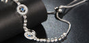 Small Evil Eye CZ Crystal  Chain Bracelet - [neshe.in]