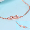 Letter Love Charm CZ Crystal Golden Chain Bracelet - [neshe.in]