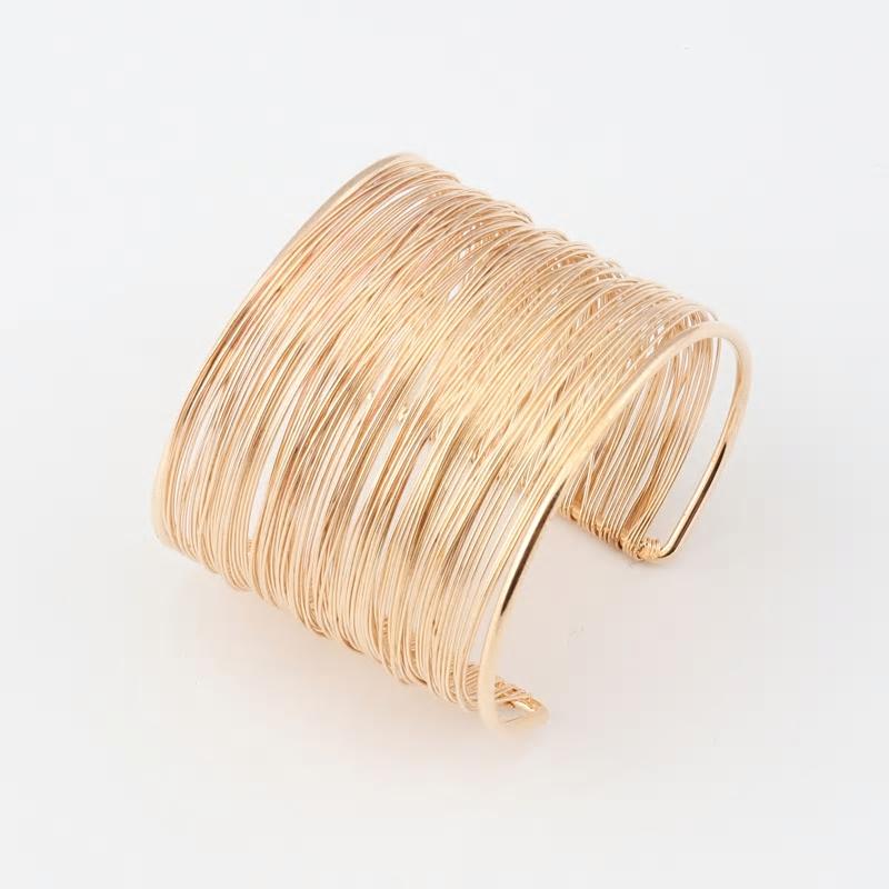 Stylish Golden Wires Cuff Bangle Bracelet - [neshe.in]