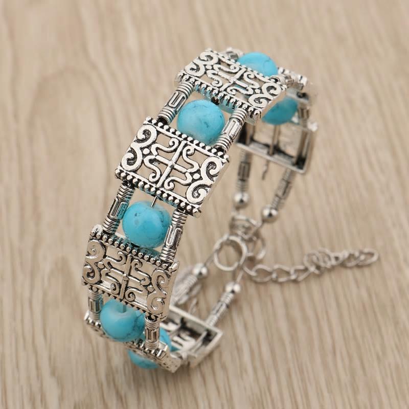 Bohemian Beaded Square Styled Bangle Bracelet - 2 Colors - [neshe.in]