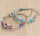 Bohemian Gypsy Blue Beads Flower Bracelet - 2 Colors - [neshe.in]