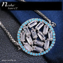 Blue & Clear CZ Crystal Charm Bracelet