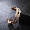 Trendy Golden Twisted Metal Bangle Bracelet - [neshe.in]