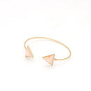 Elegant Triangle Stone Alloy Open Bracelet - 3 Colors - [neshe.in]