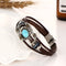 Leather Charm with turquoise Flower Stone Bracelet - [neshe.in]