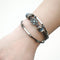 Leather Charm  with Flower turquoise stone Bracelet - [neshe.in]