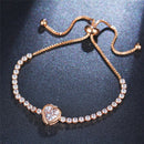 Elegant CZ Crystal Heart Charm Bracelet - 2 Colors - [neshe.in]