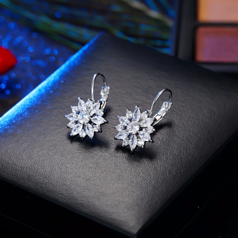 CZ Crystal Drop Huggies Earring - 2 Colors - [neshe.in]