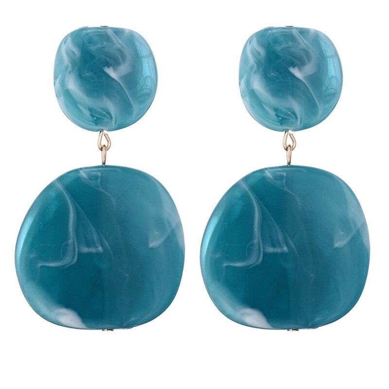 Geometric Shaped Acrylic Candy Color Earring -3 Colors - [neshe.in]