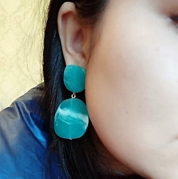 Geometric Shaped Acrylic Candy Color Earring -3 Colors - [neshe.in]