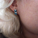 Zircon Leaf Styled Huggy Hoop Earring-2 Colors - [neshe.in]