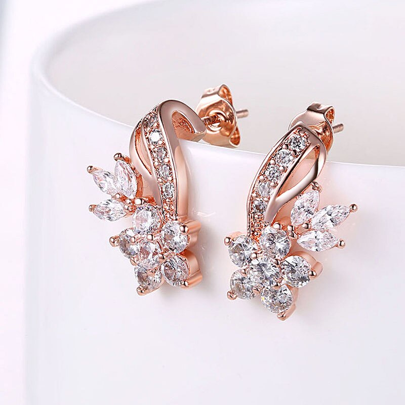 Buy Rose Gold Shining Hoop Earrings for Women Online in India