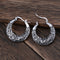Hollow Filigree Tibetan Silver Hoop Vintage Earrings - [neshe.in]