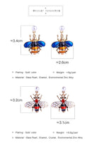 Vivid Enamel Bee Drop Insect Earring - 2 Colors - [neshe.in]