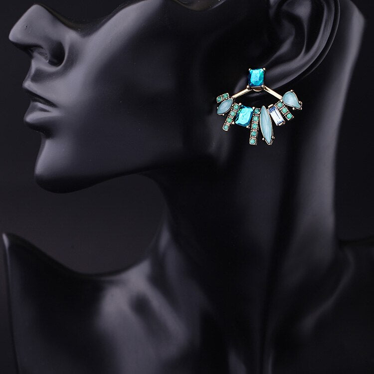 Ear Jacket with crystal  convertible in two style - [neshe.in]